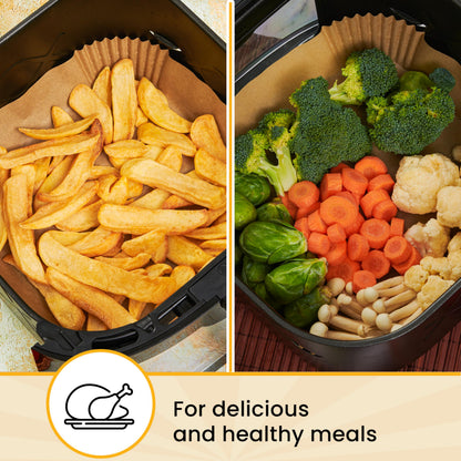 Air Fryer Liners, 250Pcs Disposable Parchment Paper Liners – Unbleached Baking Air Fryer Sheets – 8” Square for 5-8 qt Baskets – Great for Oven, Pans & Baking – Easy Cleanup by Baker's Signature 🍁 All In One Marketplace Canada