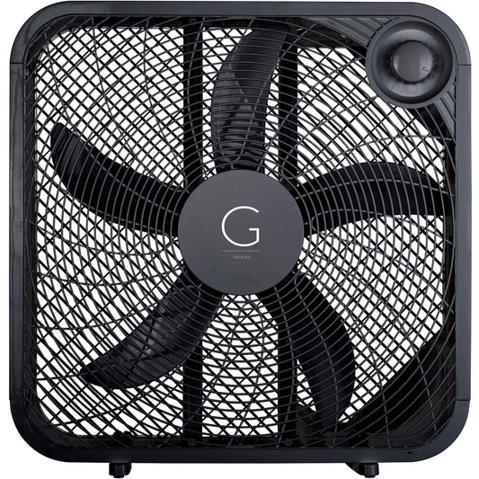 Genesis 20" Box Fan, 3 Settings, Max Cooling Technology, Carry Handle, Black (G20BOX-BLK) 🍁 All In One Marketplace Canada