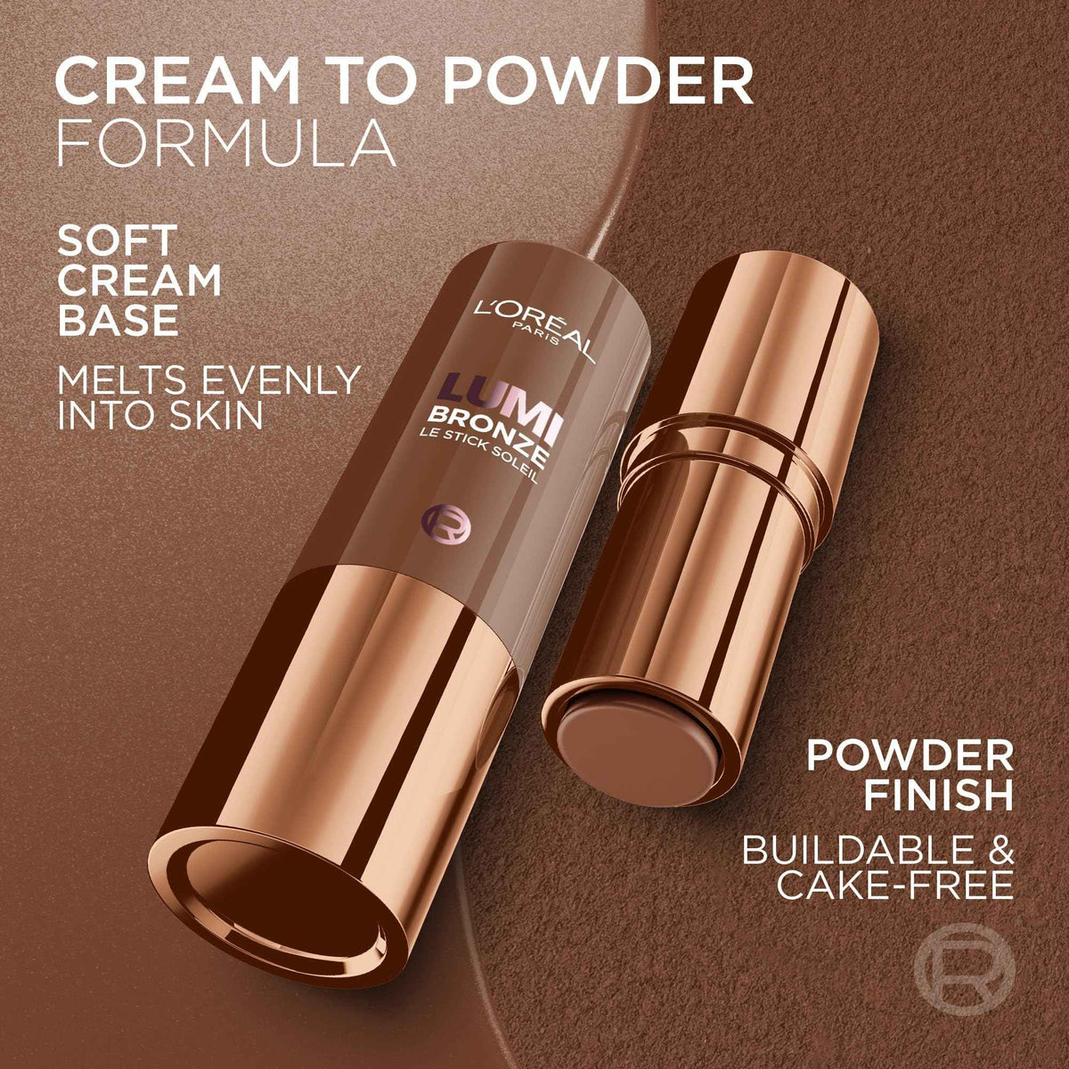 L'Oreal Paris Lumi Bronze Le Stick Soleil Bronzer Stick, Cream-To-Powder Bronzer For A Sunkissed Face Makeup Glow, 120 Copper Bronzette 🍁 All In One Marketplace Canada