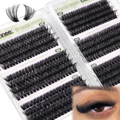 D Curl Cluster Eyelash Extensions 480Pcs Volume Lash Extensions DIY Eyelash Extensions for Beginners Wispy Eyelash Clusters Natural Fluffy Individual Lashes Clusters (60D 80D 100D Mixed, 10-16MM) 🍁 All In One Marketplace Canada