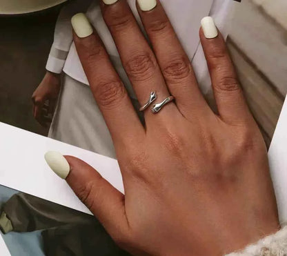 Sterling Silver Hug Ring (Adjustable)