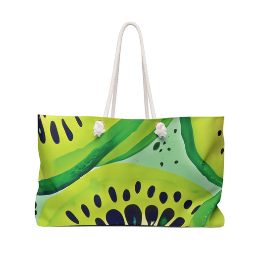 Kiwi Slices Weekender Bag | Tropical Fruit Beach Tote | Busy Mom Carryon