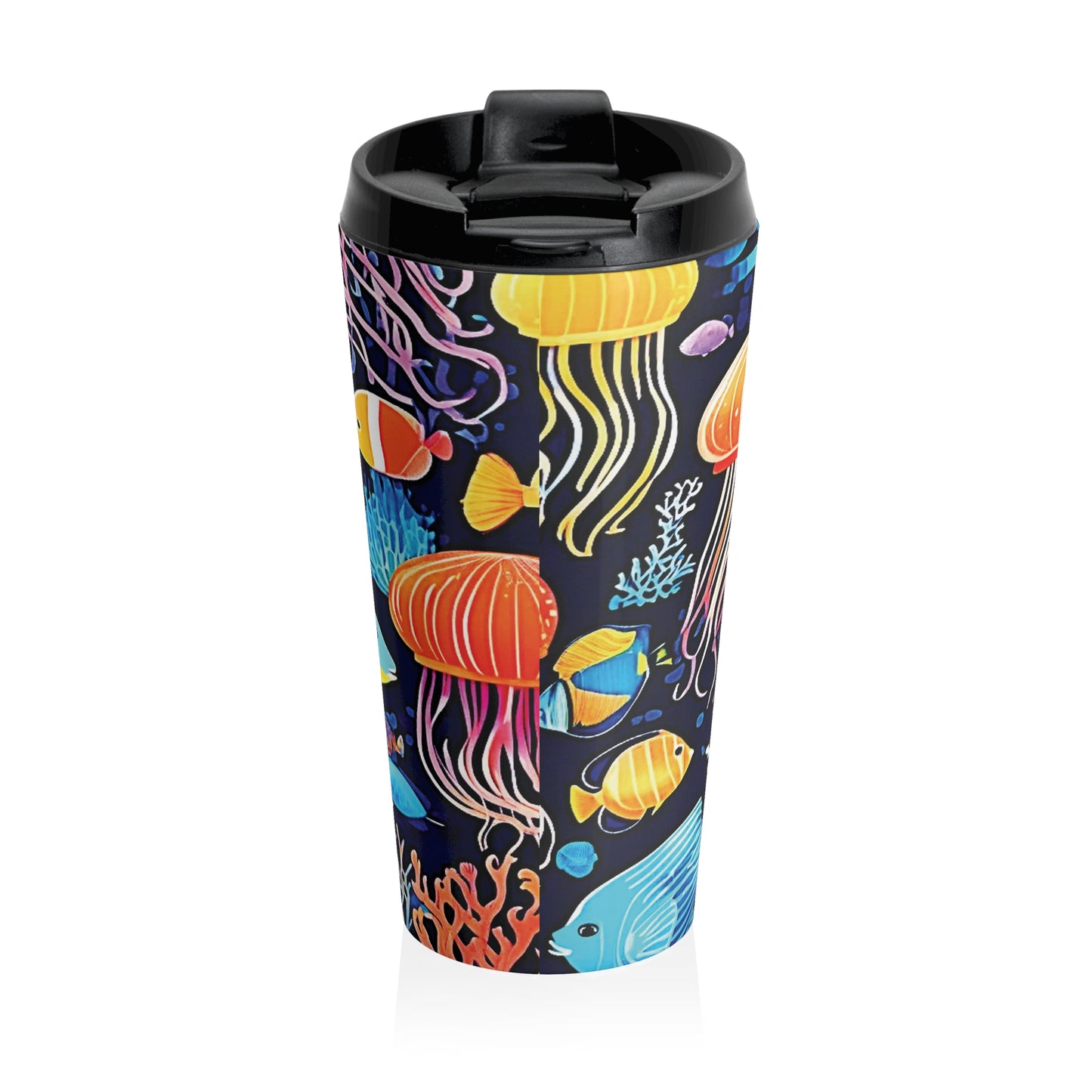 Ocean Jellyfish Travel Mug — Colorful Underwater Stainless Steel Tumbler