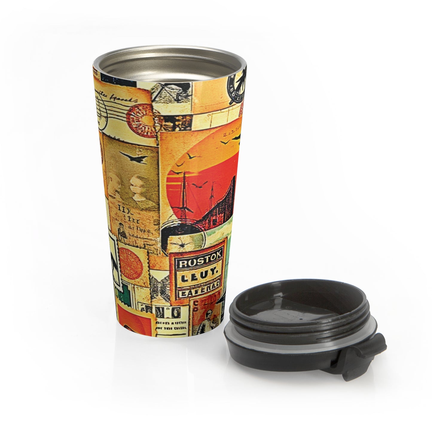 Travel Mug — Vintage Collage Stainless Steel Tumbler
