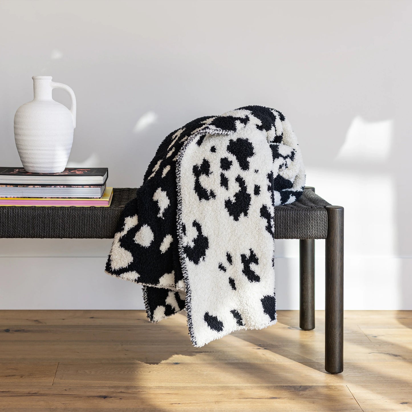 Tap Shoe & Baby's Breath Cow Print Extended Throw