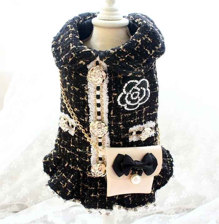 Dog Dress Set | Coco Chewnel Dog Dress with Purse