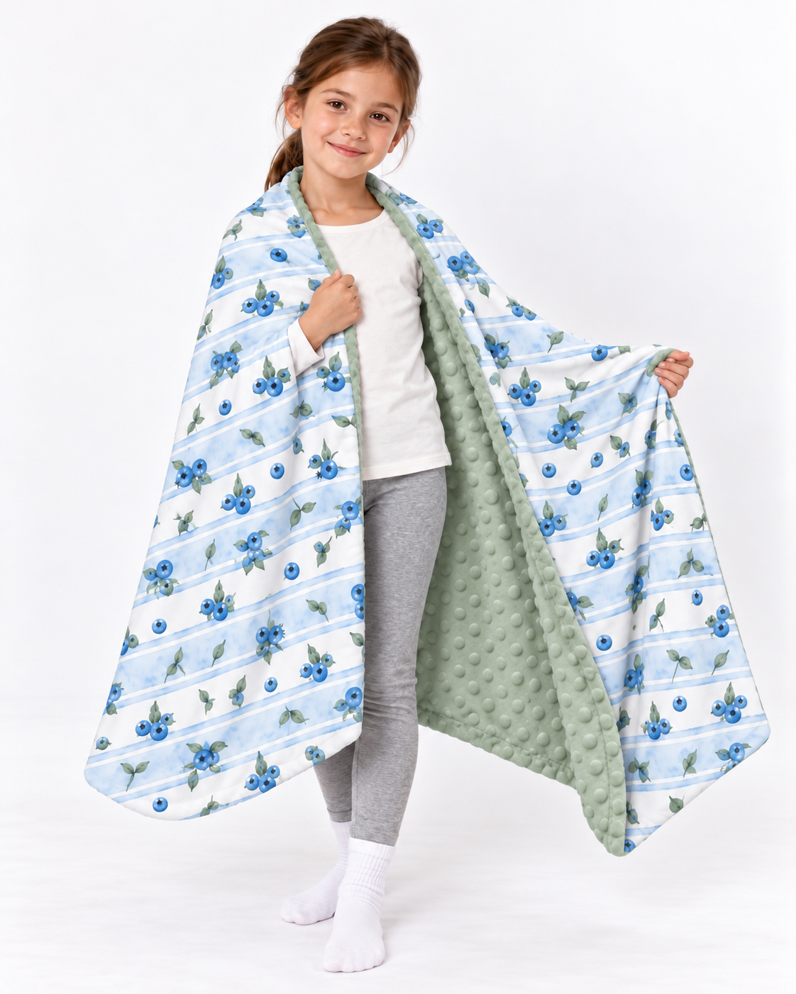 Couverture minky bleuet 🫐 moyenne