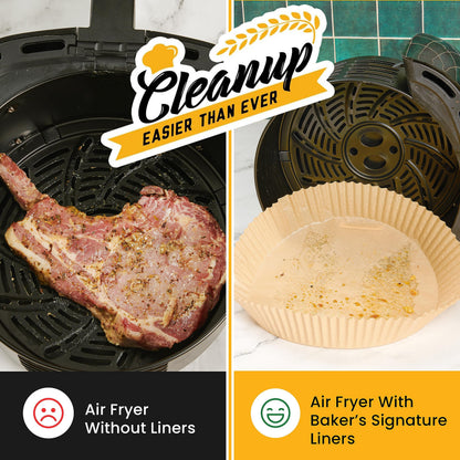 Air Fryer Liners for Ninja, 125 Pcs Round Disposable Airfryer Paper Liners – Non-Stick and Oil Proof for Easy Cleanup – 8 Inch for 5-8 qt Basket by Baker's Signature 🍁 All In One Marketplace Canada