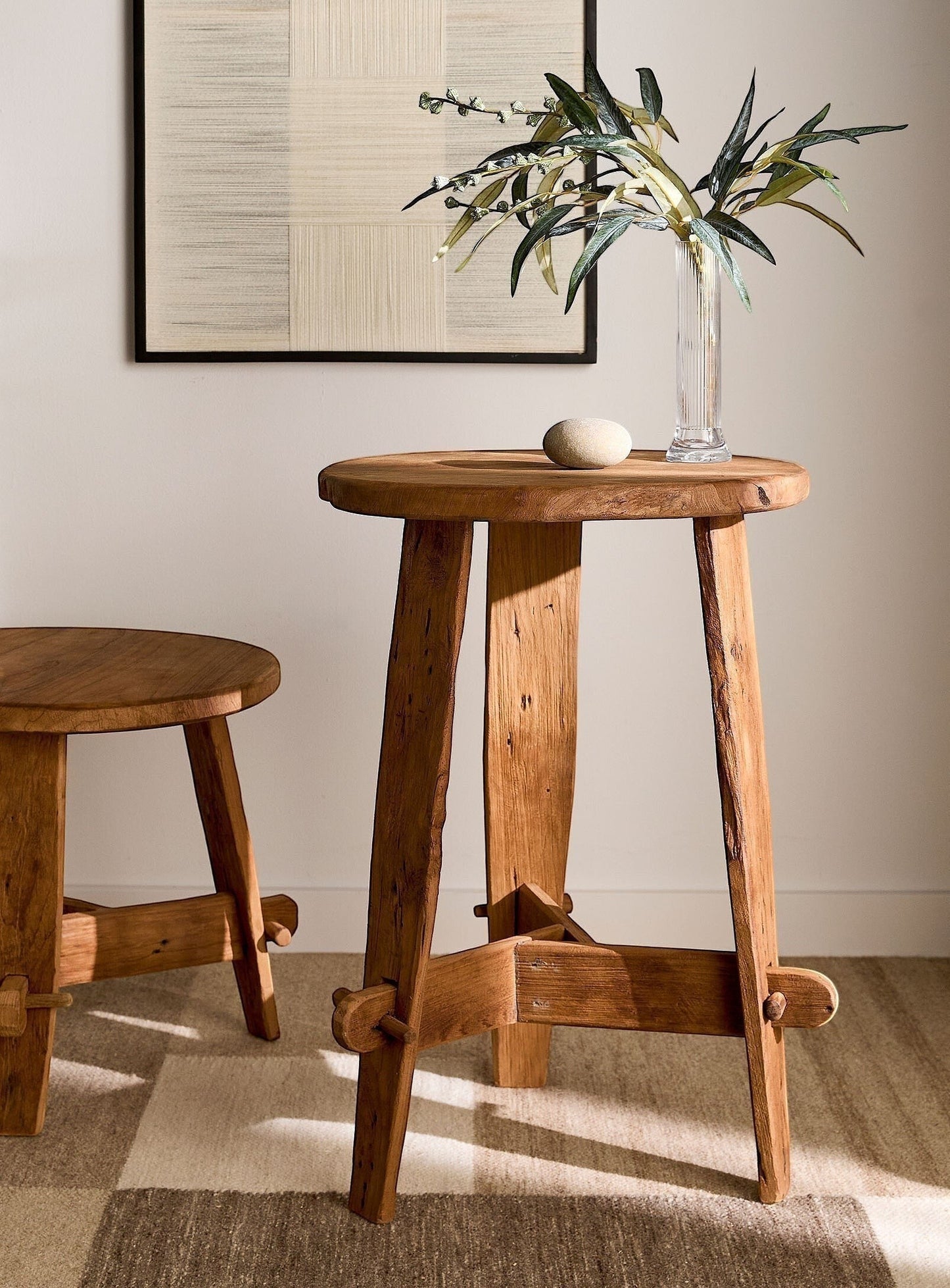 Table d'appoint Rembrandt en teck recyclé