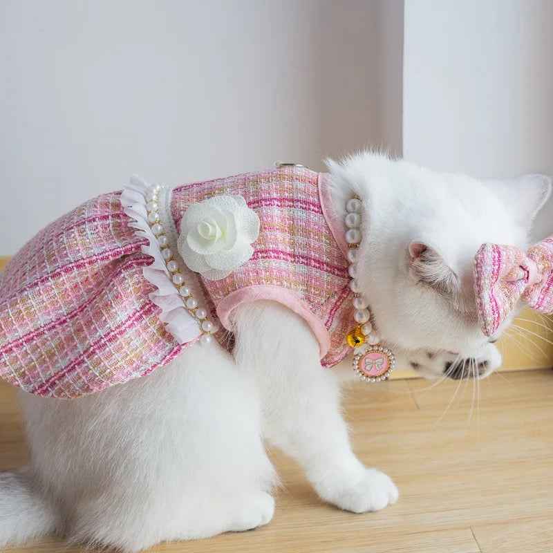 Princessa Dog Dress & Bow Set – Formal Outfit for Dogs