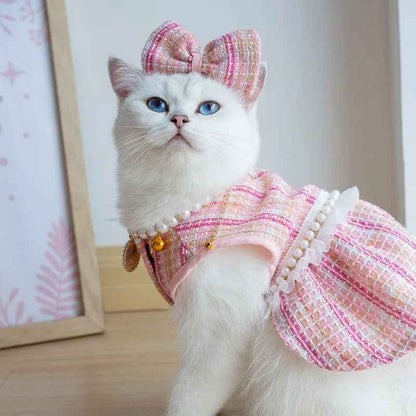 Princessa Dog Dress & Bow Set – Formal Outfit for Dogs