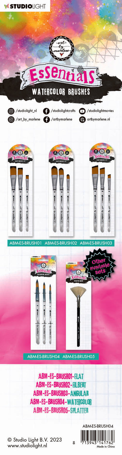 ABM Watercolor Brushes Set of 3 Essentials 298x80x6mm 3 PC nr.04
