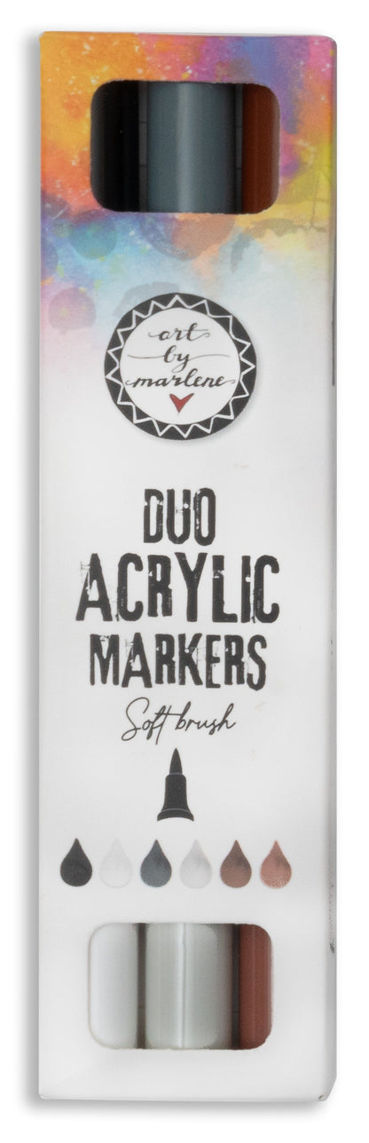 ABM Duo Acrylic Markers Browns Essentials 3 PC
