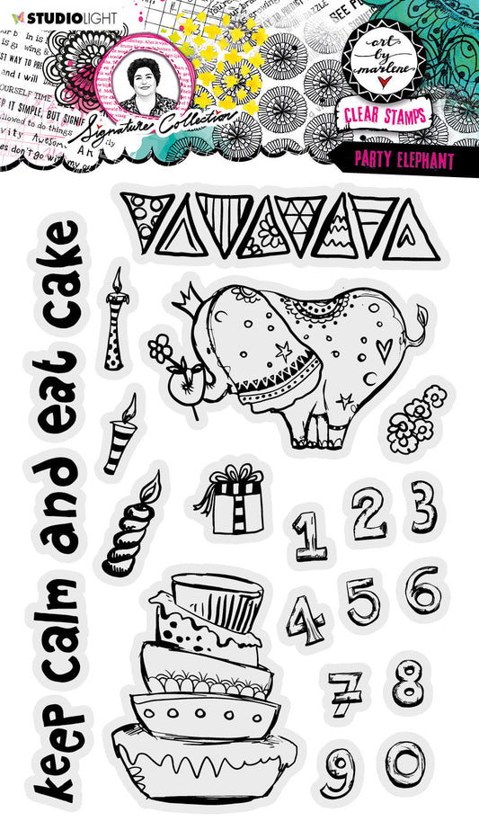 ABM Clear Stamp Party Elephant Signature Collection 148x210x3mm 23 PC nr.507
