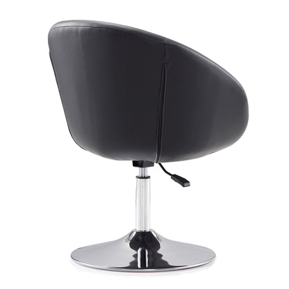 Chandra Swivel Adjustable Faux Leather Accent/Office Chair - Black