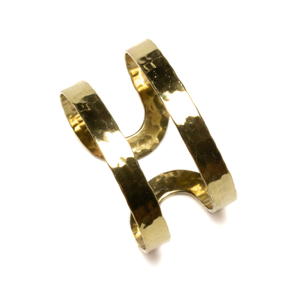 Double Bar Metal Cuff - Gold Colour