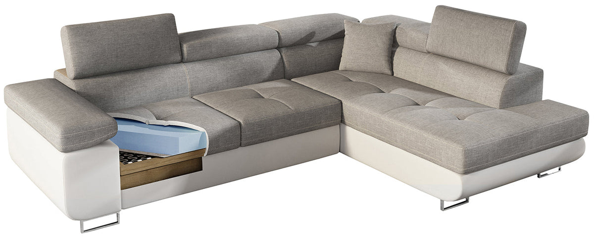 Anton Storage Sleeper Sectional Sofa - Navy Blue