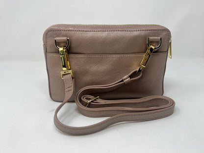 Petit sac bandoulière en Cuir Rose Platine | Annie