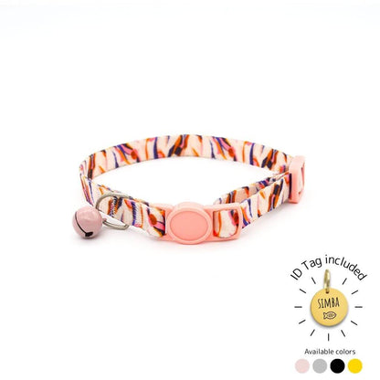 Cat Collar Abstract – Artistic & Personalized with ID Tag
