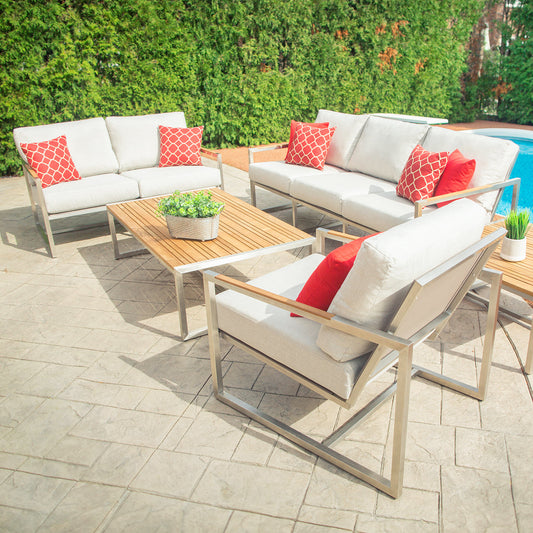 Acacia Conversational Set with Sunbrella® Cushions
