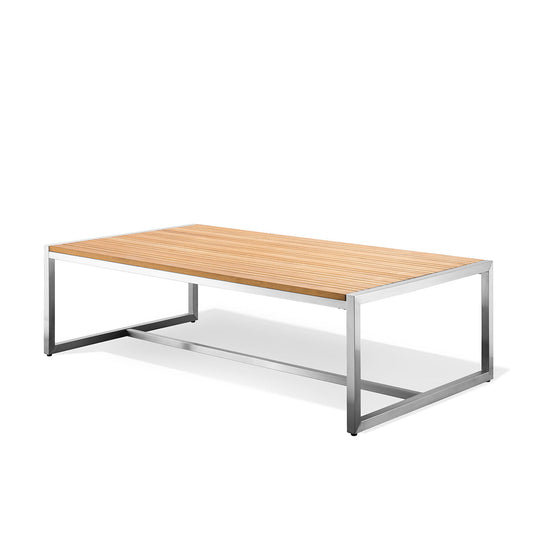 Acacia Stainless Steel & Teak Top Outdoor Coffee Table