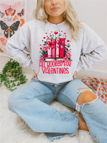 All Booked For Valentines Unisex Crewneck Sweatshirt | Bookish
