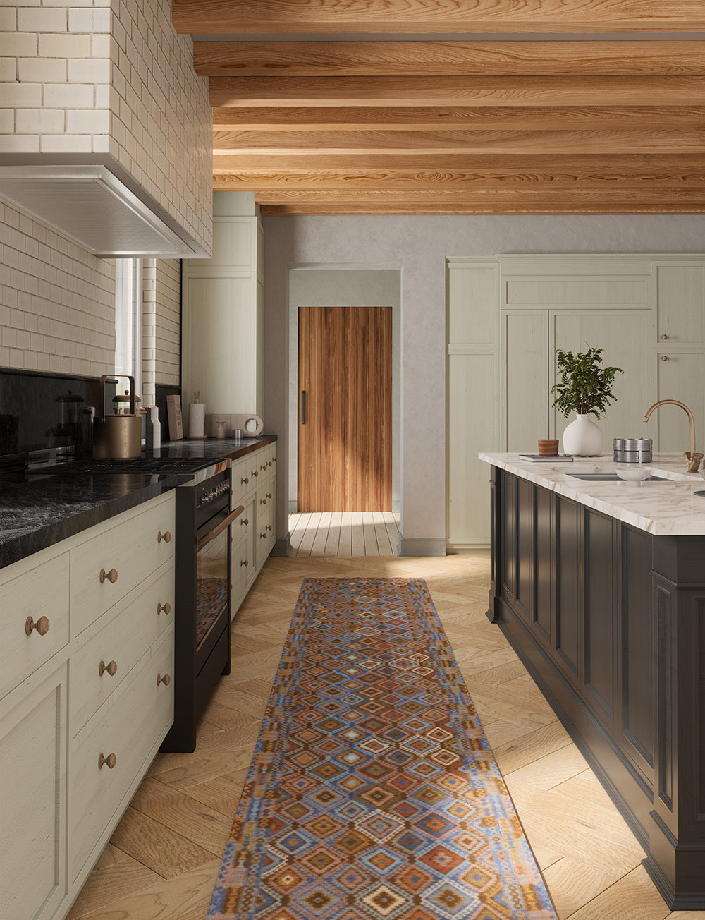 Assania Blue Brown Multi Teppich