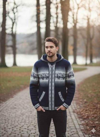 Unisex Alpaca Navy Blue Sweater
