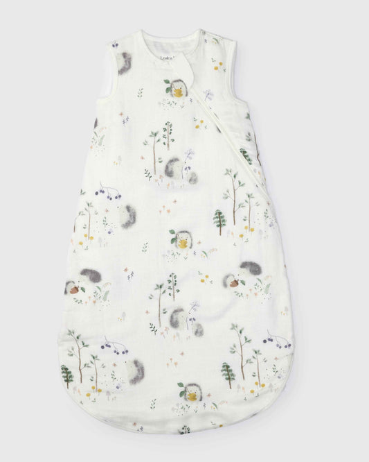 Baby Bamboo Muslin Sleep Sack 0.5 TOG - Hedgehogs