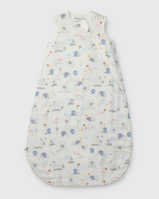 Baby Bamboo Muslin Sleep Sack 0.5 TOG - Mini Mathletes