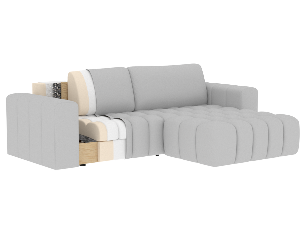 Bonett 4 Seater Storage Sleeper Chaise Sofa - Dark Green