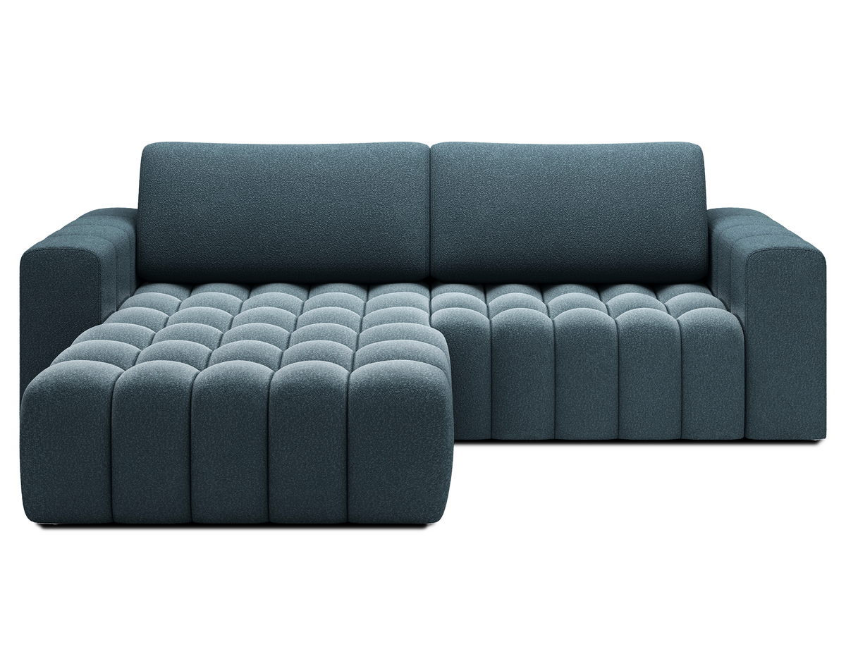 Bonett 4 Seater Storage Sleeper Chaise Sofa - Teal Blue