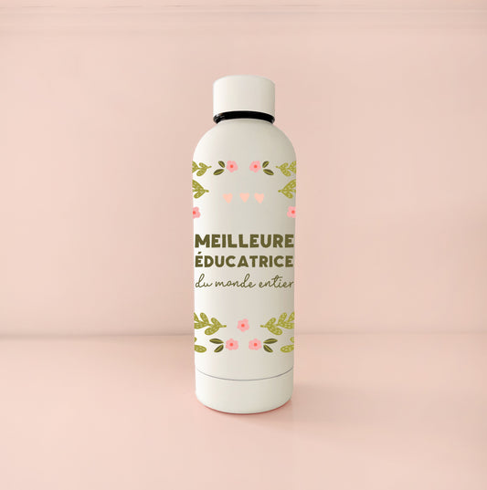 Bouteille isotherme 17oz - crème meilleure éducatrice du monde entier