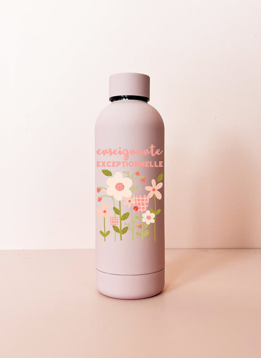 Bouteille isotherme 17oz - rose pâle enseignante exceptionnelle