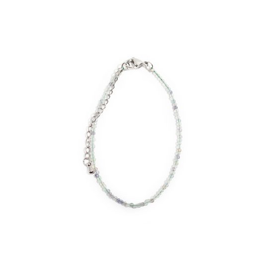 Purple and Green Fluorite Bracelet - 2-3mm