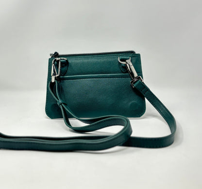 Petit Sac à Bandoulière en Cuir vert foncé, Brigitte