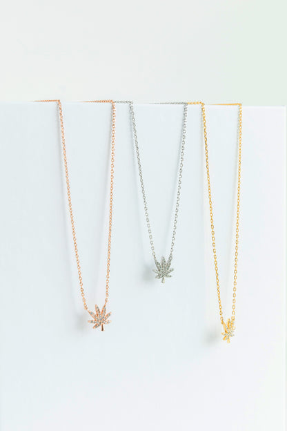 ROSE GOLD CANNABIS LEAF NECKLACE