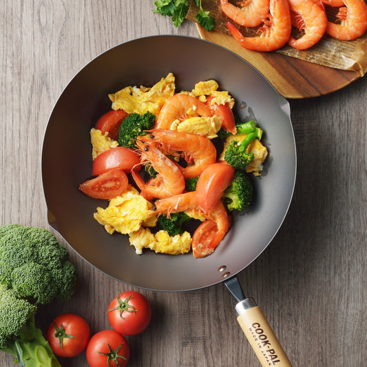 YOSHIKAWA Cook-Pal Ren Nitrided Carbon Steel Beijing Wok 36cm - Japan