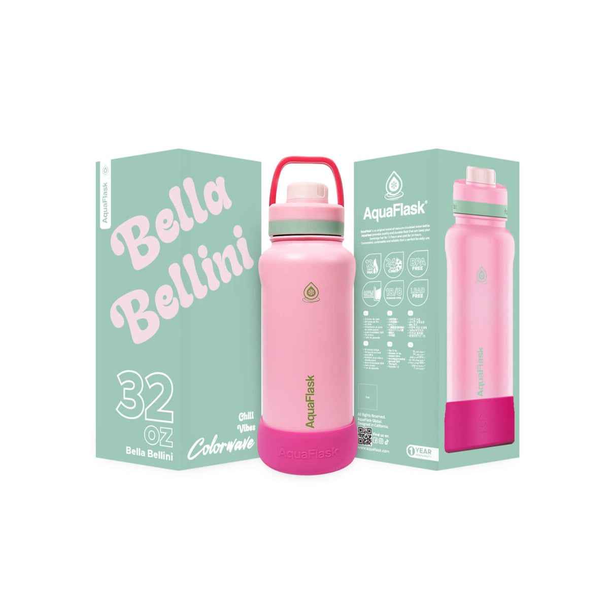 Aqua Flask Colorwave 32oz – Stainless Steel, Vacuum Insulated, Hot & Cold, Leak Proof, Travel & Office Bottle