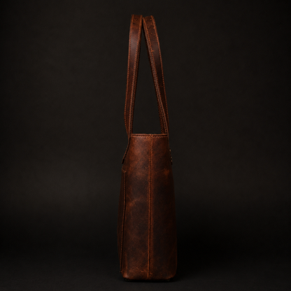Classic Brown Leather Tote Bag