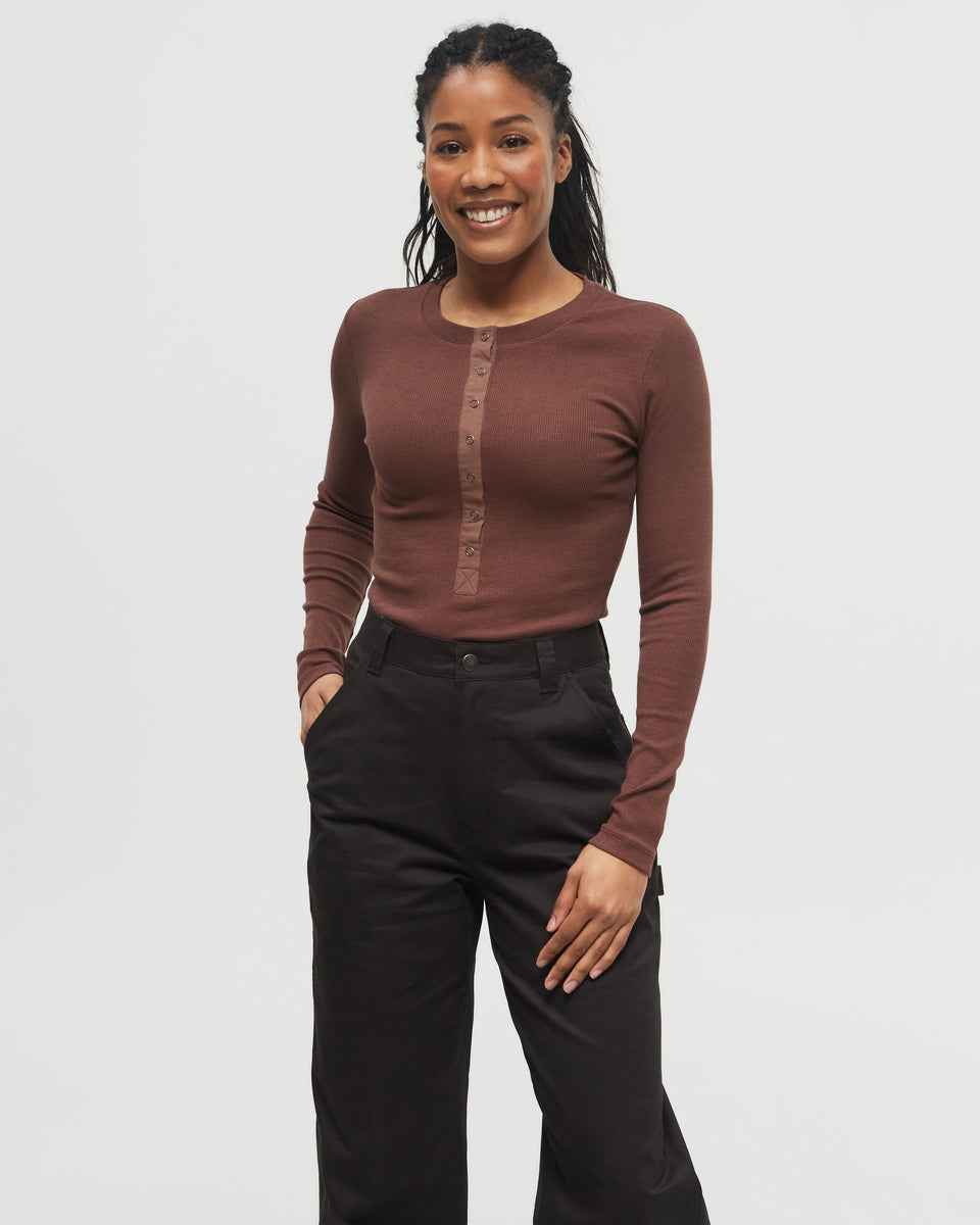Rib Snap Placket Henley