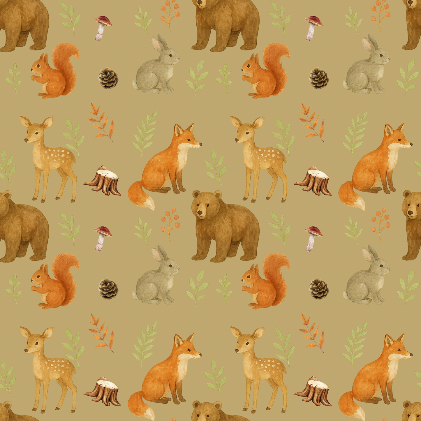 Attache-suce 🦊Les copains des bois en mousseline de bambou