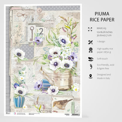 Ciao Bella Rice Paper A3 Anemones - 3 Sheets