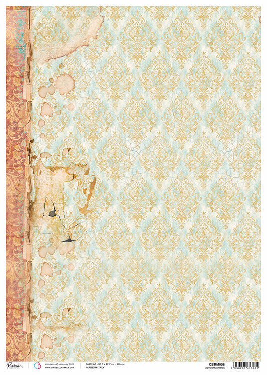 Rice Paper A3 Piuma Victorian damask - 3 Sheets