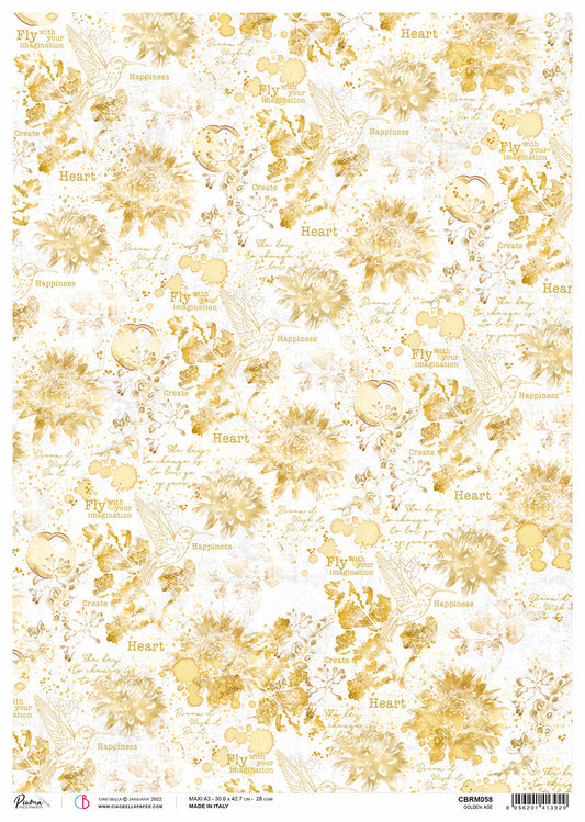 Rice Paper A3 Piuma Golden age - 3 Sheets
