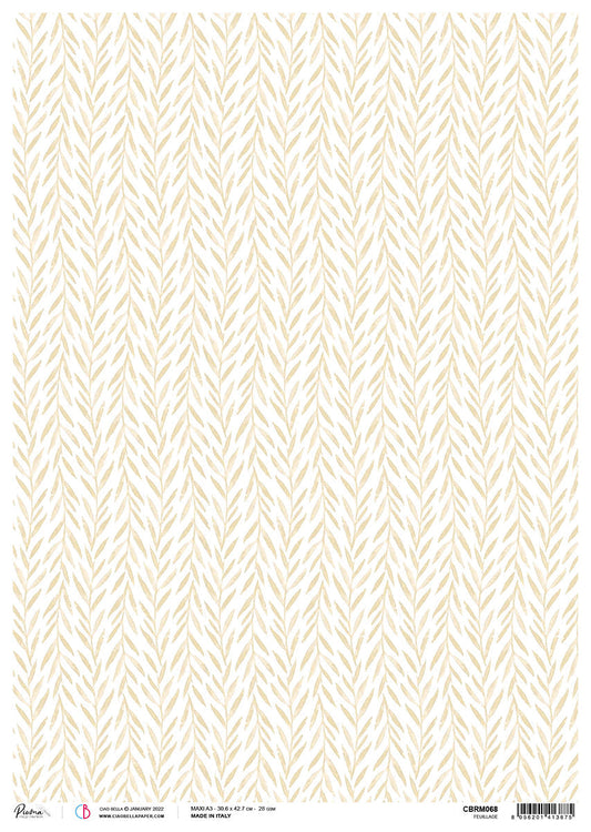 Ciao Bella Rice Paper A3 Piuma Feuillage - 3 Sheets