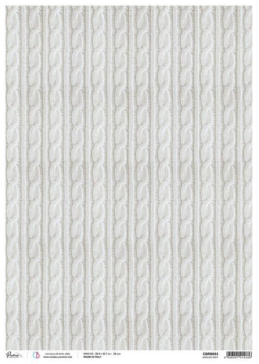 Ciao Bella Rice Paper A3 Piuma Woollen Weft - 3 Sheets