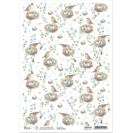 Ciao Bella Rice Paper A4 Sparrow Nest