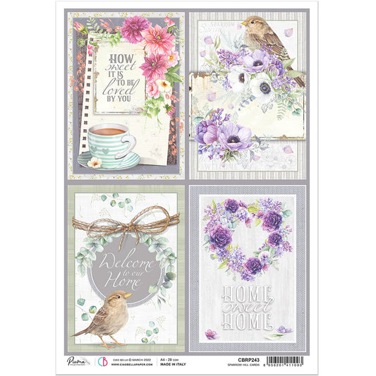 Ciao Bella Rice Paper A4 Sparrow Hill Cards