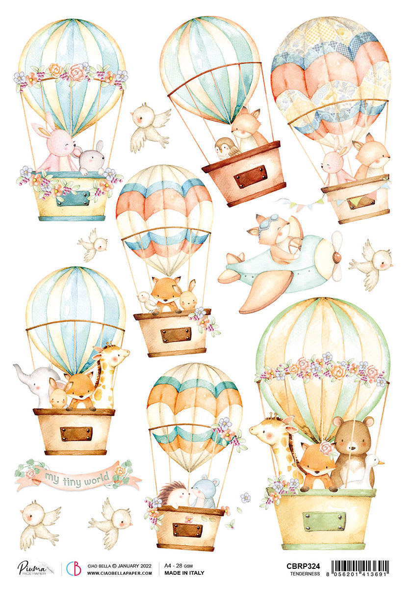 Ciao Bella Rice Paper A4 Piuma Tenderness - 5 Sheets